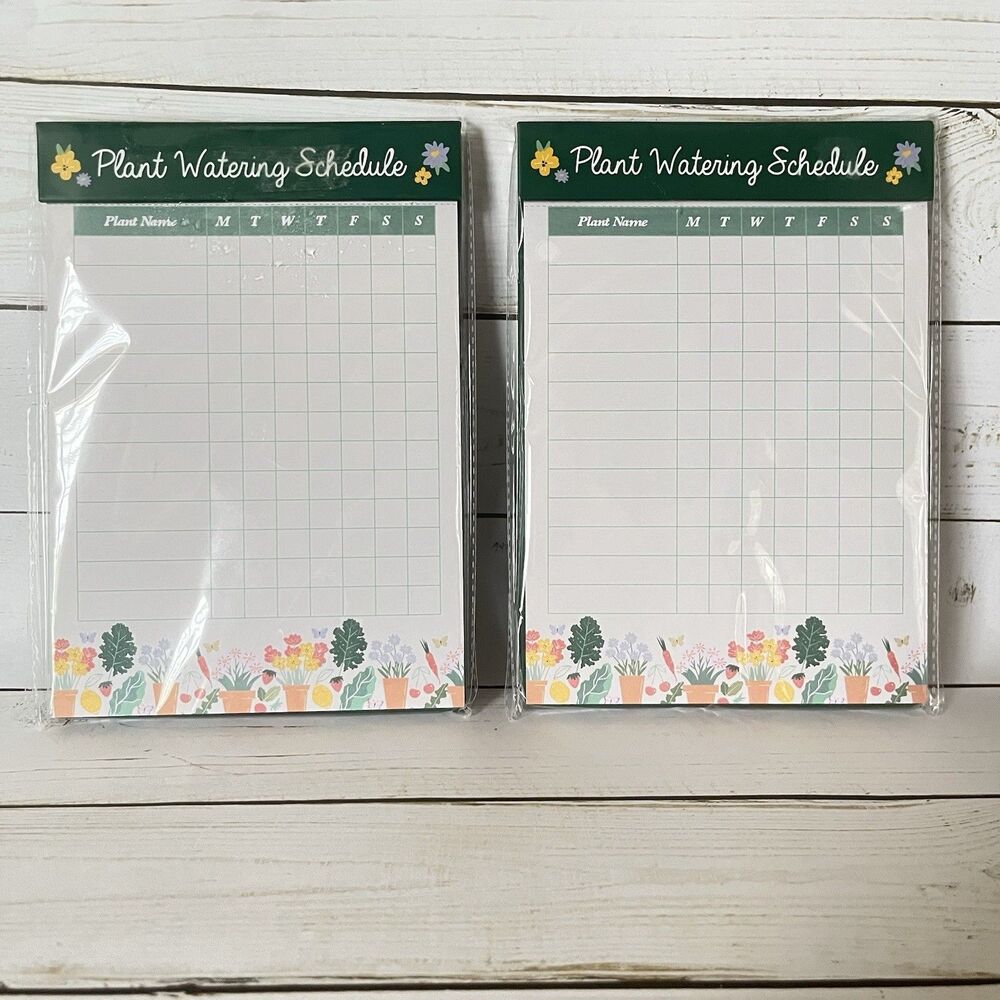 Pulsar Plant Watering Weekly Schedule Pads Set 2 60 Sheets Each Gifts 5.8”x8.3”